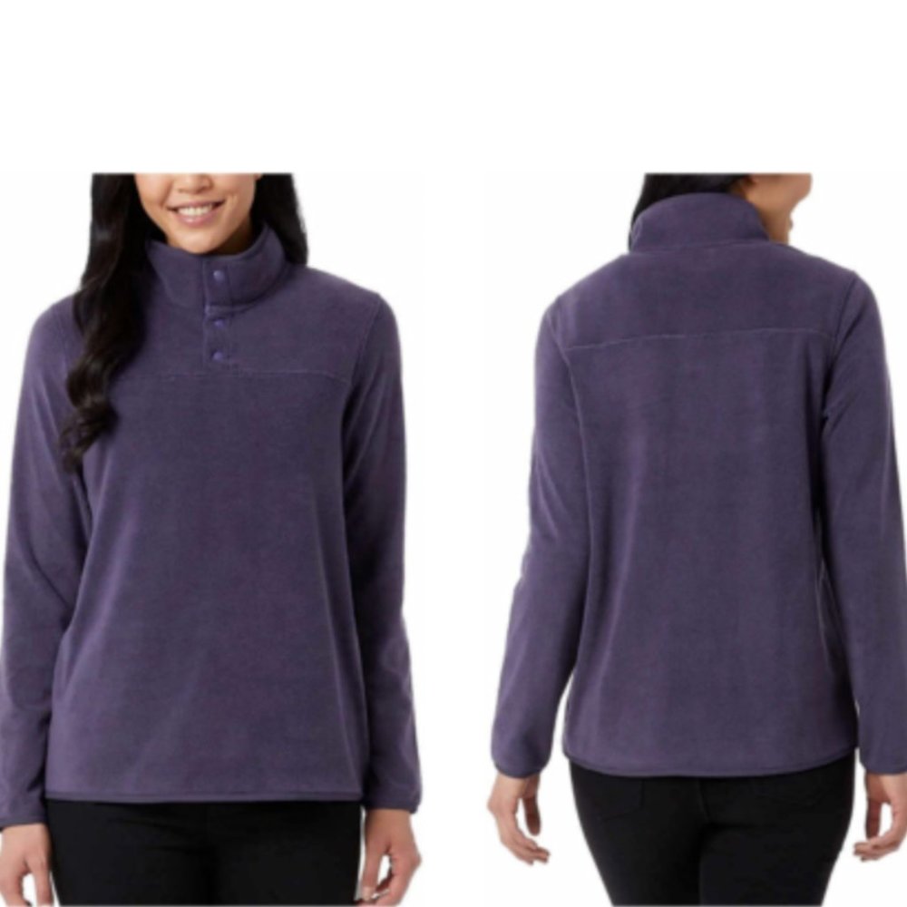 *NEW* 32 Degrees Women's Snap Arctic Fleece Cozy Pullover Jacket